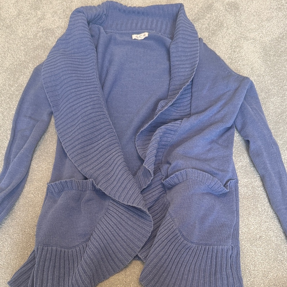 Silence + Noise Indigo Ribbed Cardigan